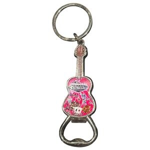 Las Vegas guitar key chain bottle opener pink plus multicolored NEW